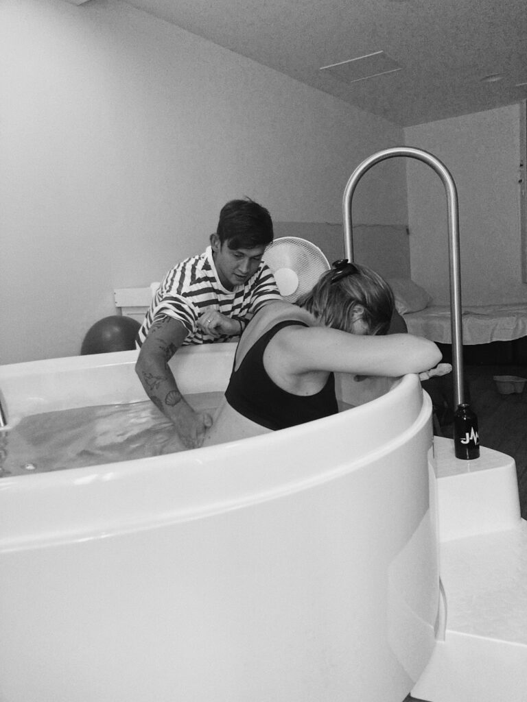 Water birth at Bracken Birth Centre, at Musgrove Park Hospital in Somerset